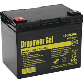 Drypower 12V 36Ah Sealed Lead Acid Gel Deep Cycle Battery replaces DCG32-12, CBG12V31AH, HZY-MR12-33, LPG12-31, LPCG12-30, LG36-12N, OCB-33-12-Gel, DCG12-32, GF12025YG, LPCG12/30	